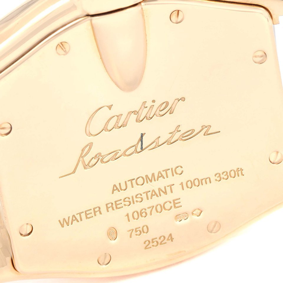 IMG_9081 Cartier Roadster Mens watch Unisex Automatic Yellow gold W62005V2 Replica 7