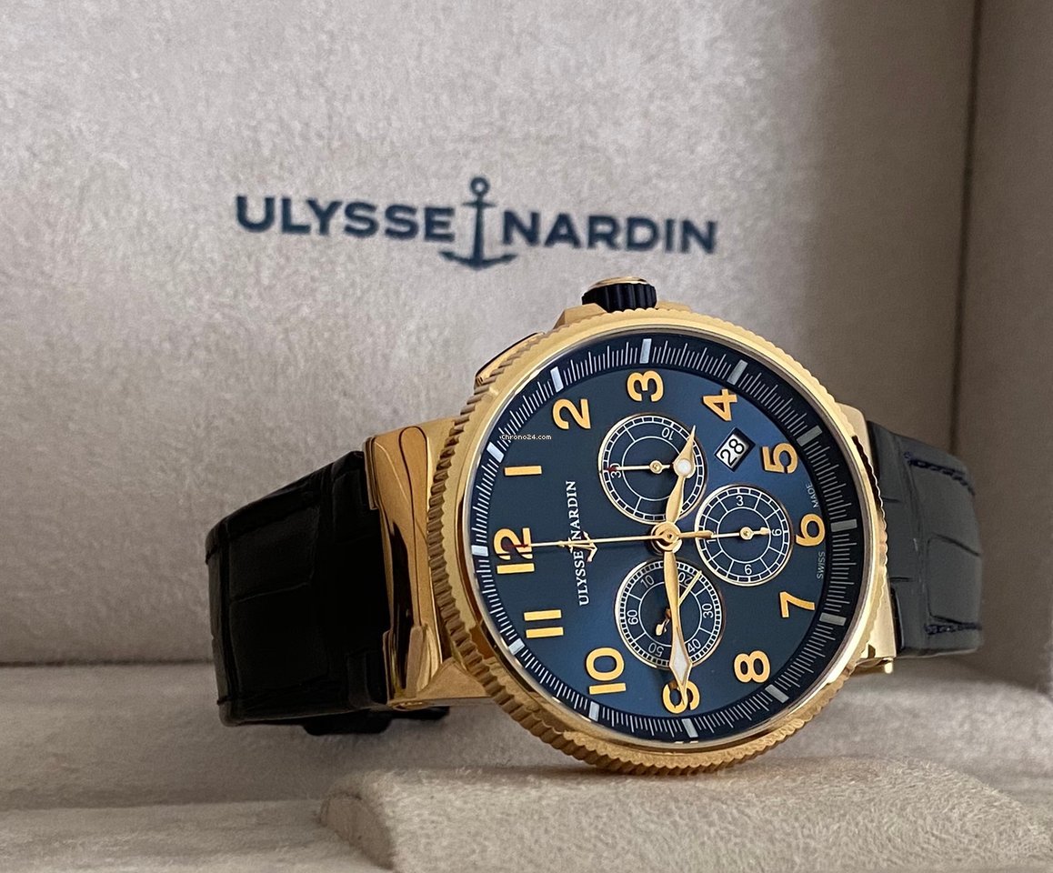 IMG_9081 Ulysse Nardin Marine Chronograph Mens watch Unisex Automatic Rose gold 1506-150 63 Replica 7