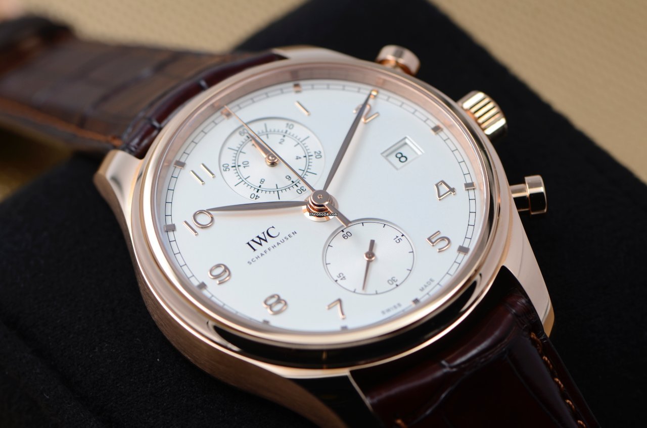 IWC Portuguese Chronograph Mens watch Unisex Automatic Rose gold IW390301 Replica 7
