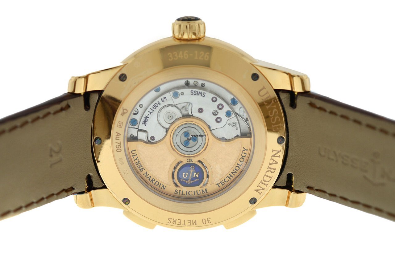IMG_9081 Ulysse Nardin Dual Time Mens watch Unisex Automatic Rose gold 3346-126 LE BQ Replica 7