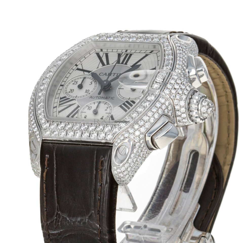 IMG_9081 Cartier Roadster Mens watch Unisex Automatic White gold Cartier 2826 Replica 7