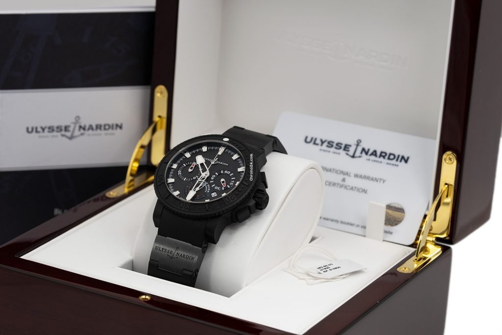 IMG_9081 Ulysse Nardin Diver Black Sea Mens watch Unisex Automatic Steel 353-92 Replica 7