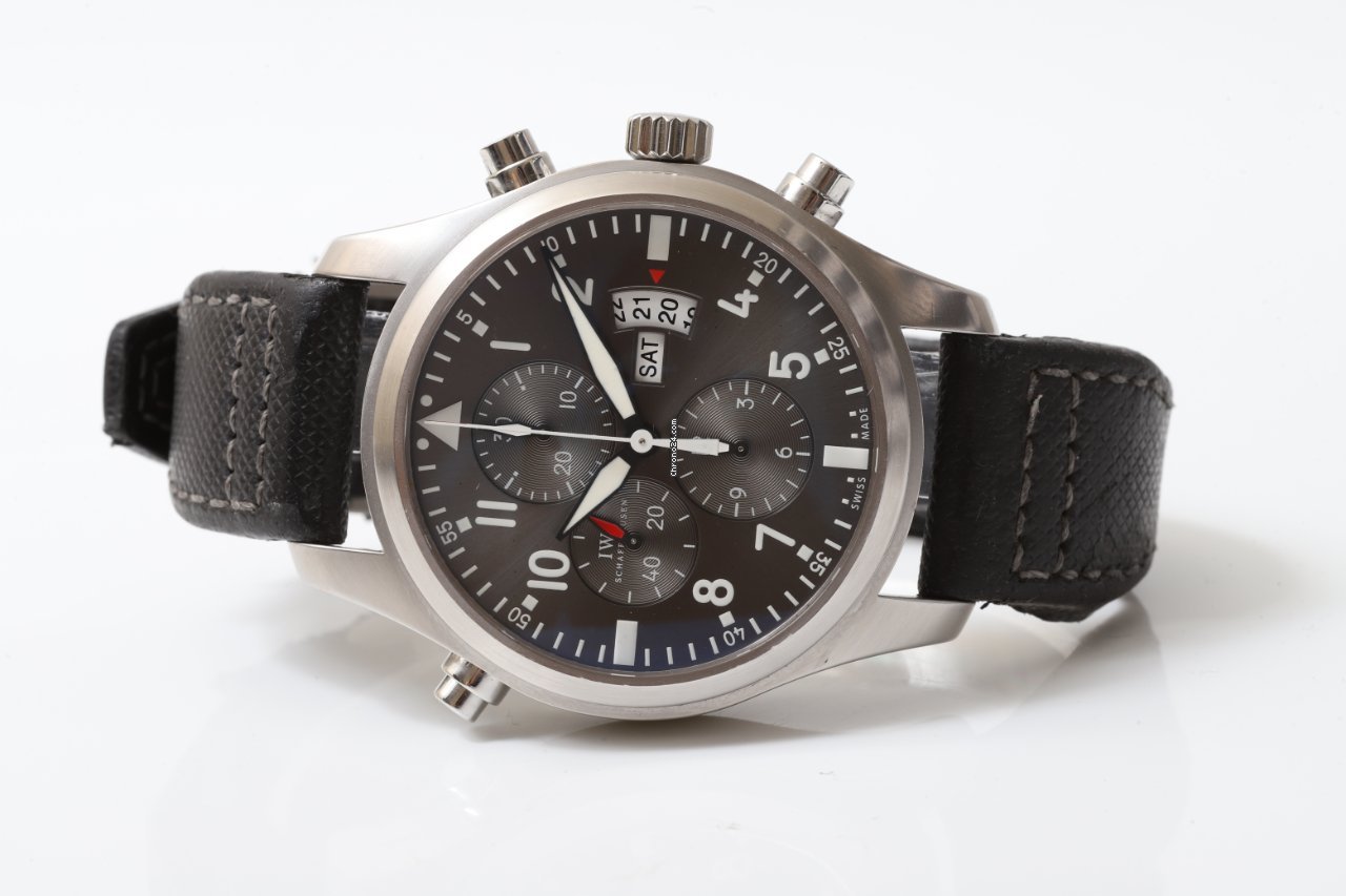 IWC Pilot Double Chronograph Mens watch Unisex Automatic Steel IW377805 Replica 7