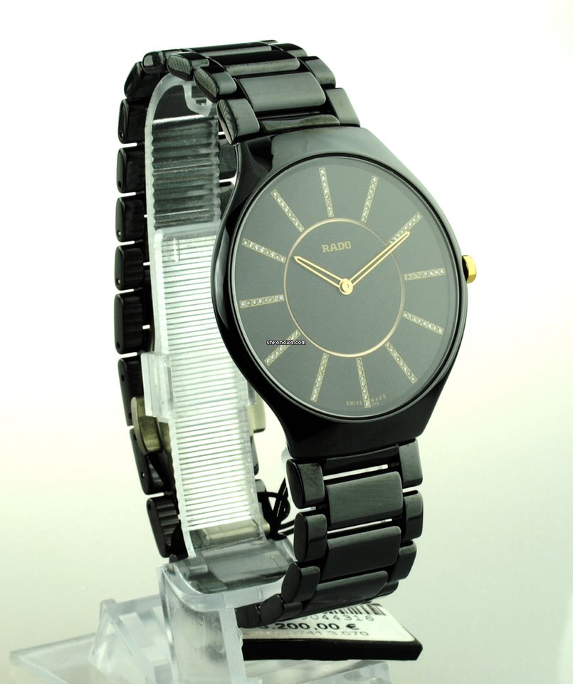 IMG_9081 Rado True Thinline Mens watch Unisex Quartz Ceramic R27741702 Replica 7