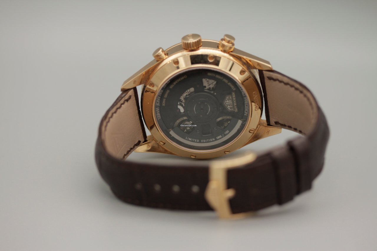 IMG_9081 TAG Heuer Carrera Mikrograph Mens watch Unisex Automatic Rose gold Tag Heuer Mikrograph Replica 7