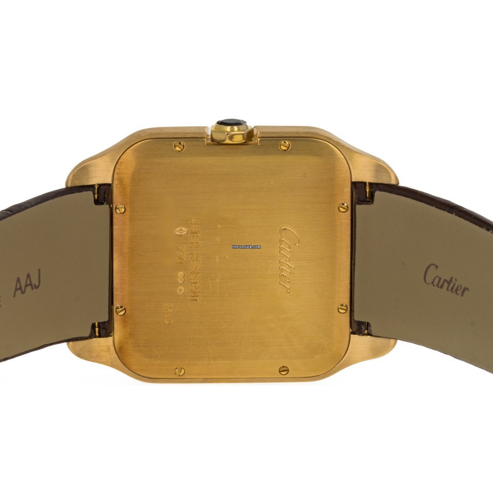 IMG_9081 Cartier Santos Dumont Mens watch Unisex Manual winding Yellow gold 2649 Replica 7