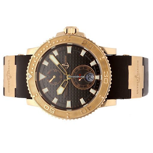 Ulysse Nardin Maxi Marine Diver Mens watch Unisex Manual winding Rose gold 266.33.3A.925 Replica 7