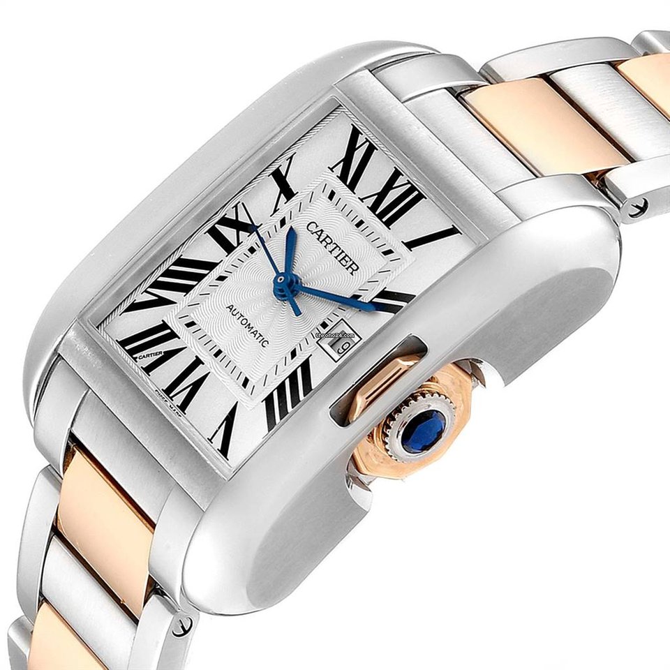 IMG_9081 Cartier Tank Anglaise Mens watch Unisex Automatic Gold Steel W5310007 Replica 7