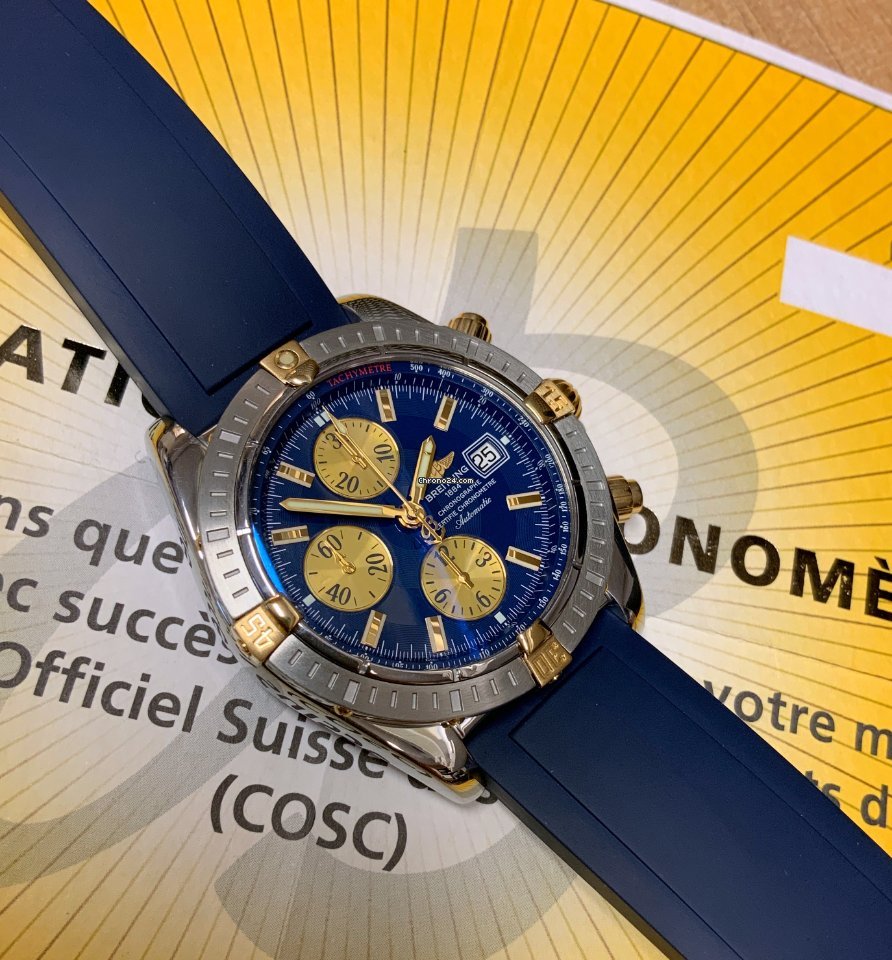 IMG_9081 Breitling Chronomat Evolution Mens watch Unisex Automatic Gold Steel B13356 Replica 7