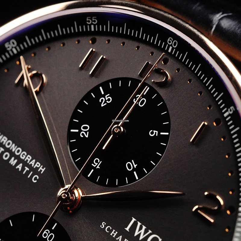 IWC Portuguese Chronograph Mens watch Unisex Rose gold IW3714-82 Replica 7