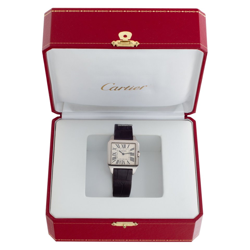 IMG_9081 Cartier Santos Dumont Quartz White gold W2009451 Replica 7