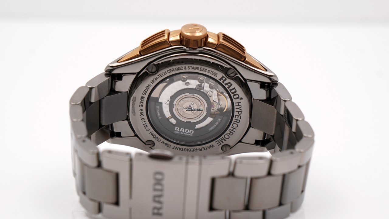 IMG_9081 Rado HyperChrome Chronograph Mens watch Unisex Automatic Ceramic R32118102 Replica 7