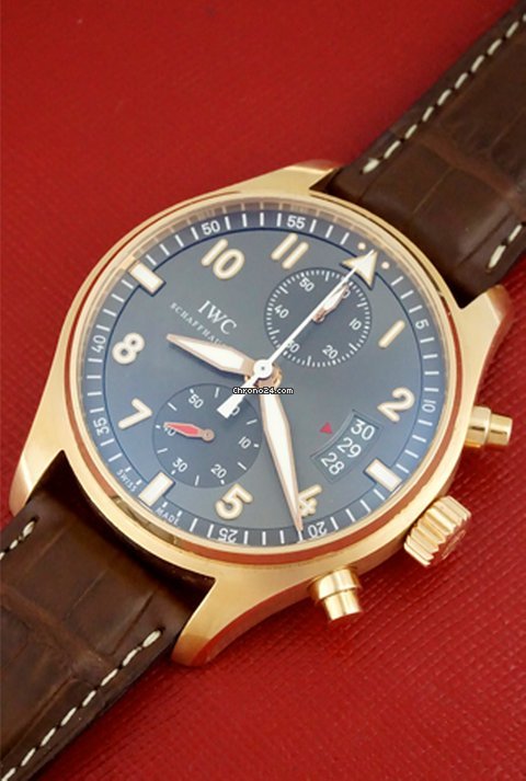 IMG_9081 IWC Pilot Spitfire Chronograph Mens watch Unisex Automatic Rose gold IW3878-03 Replica 7