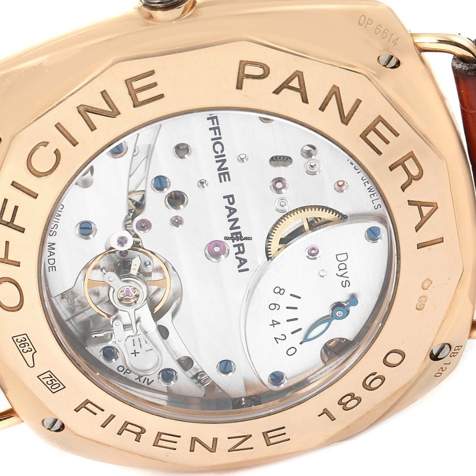 IMG_9081 Panerai Radiomir 8 Days Mens watch Unisex Manual winding Rose gold PAM00197 Replica 7