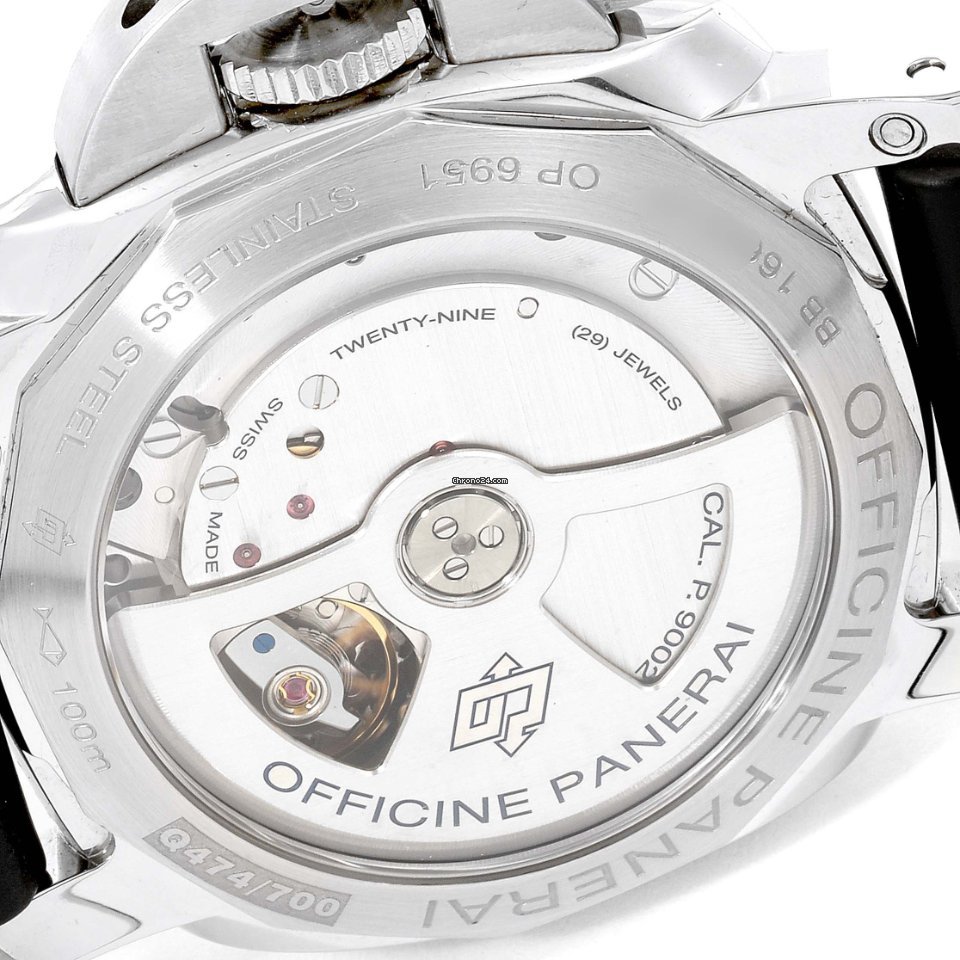 IMG_9081 Panerai Luminor 1950 3 Days GMT Power Reserve Automatic Mens watch Unisex Automatic Steel PAM00537 Replica 7