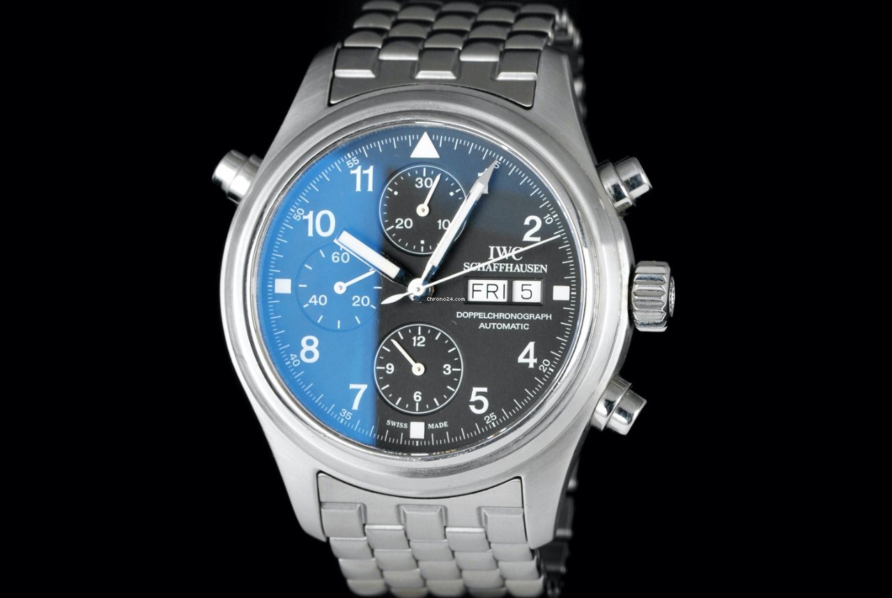 IWC Pilot Double Chronograph Mens watch Unisex Automatic Steel IW371319 Replica 7