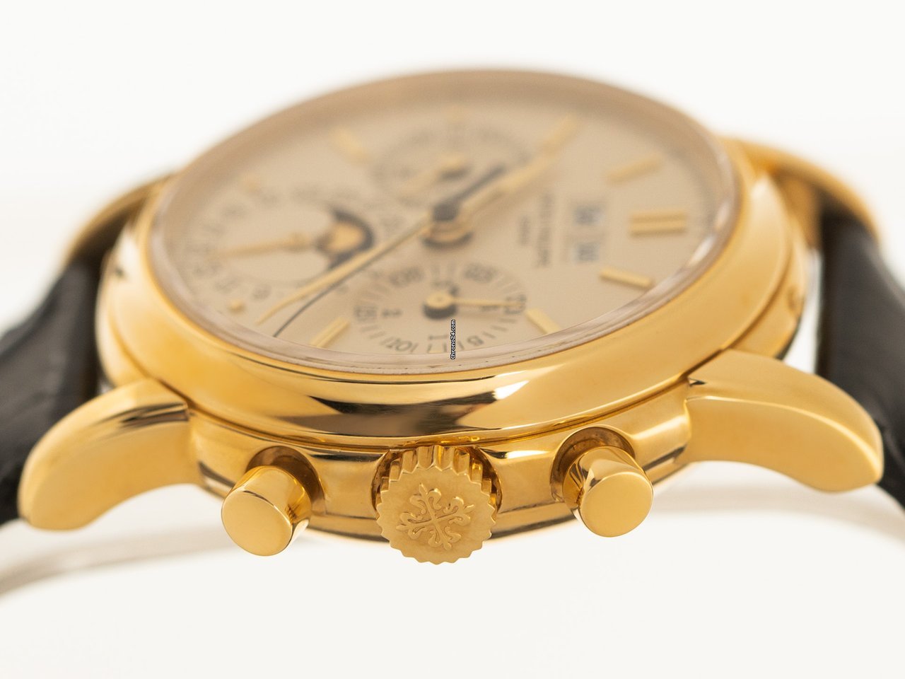IMG_9081 Patek Philippe Perpetual Calendar Chronograph Mens watch Unisex Manual winding Yellow gold 3971 Replica 7