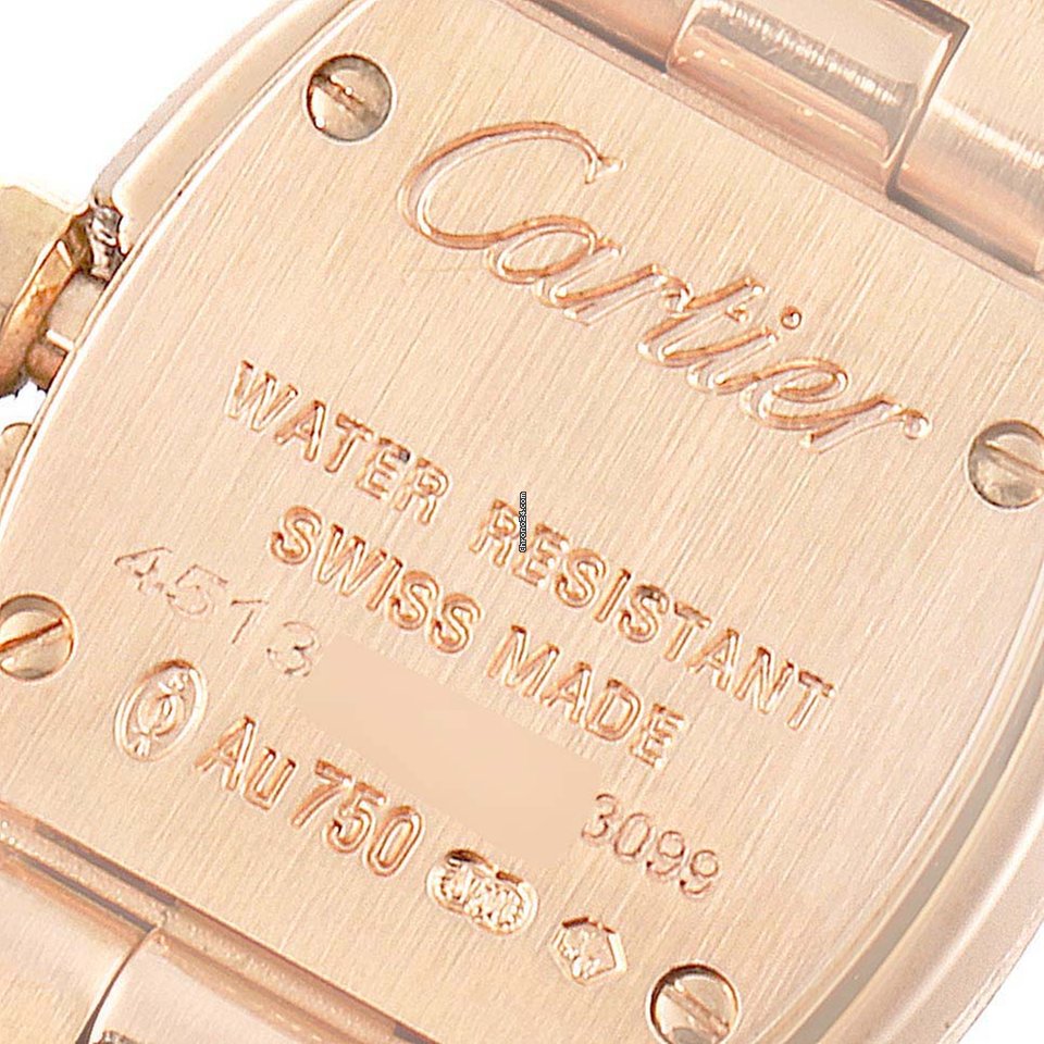 IMG_9081 Cartier Baignoire Womens watch Quartz Rose gold W8000015 Replica 7