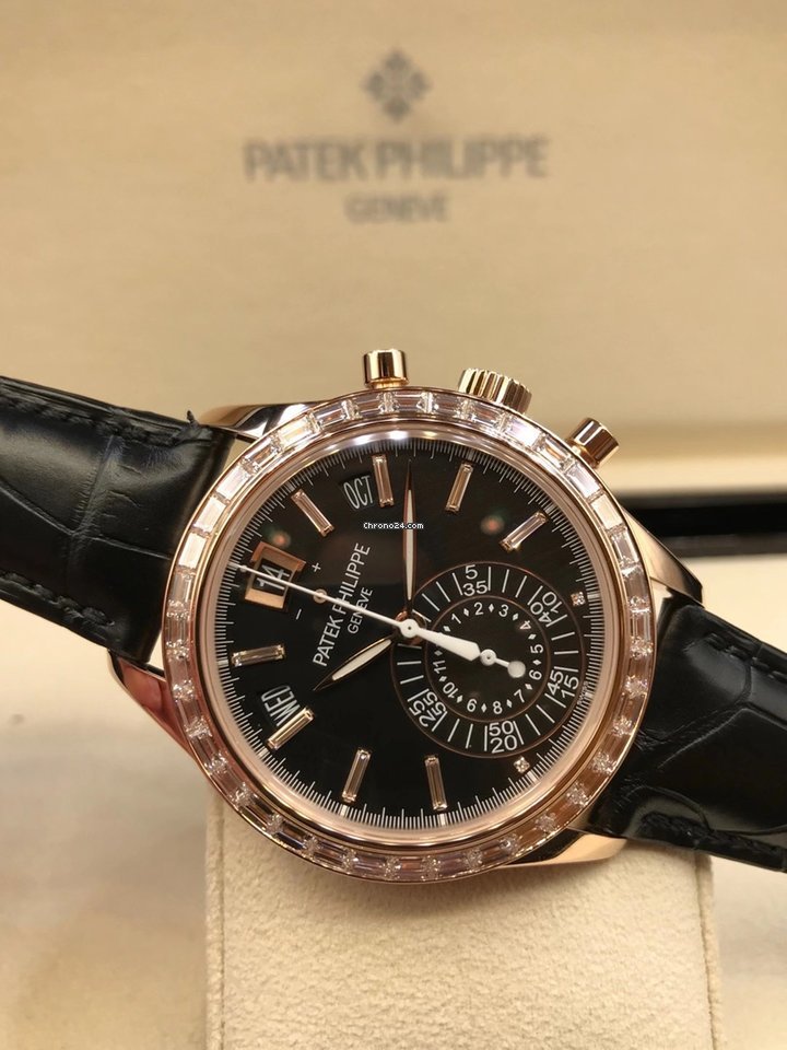 IMG_9081 Patek Philippe Annual Calendar Chronograph Mens watch Unisex Automatic Rose gold 5961R-010 Replica 7
