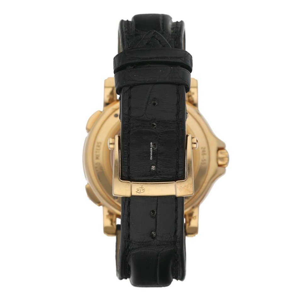 IMG_9081 Ulysse Nardin Dual Time Mens watch Unisex Automatic Yellow gold 246-55 Replica 7