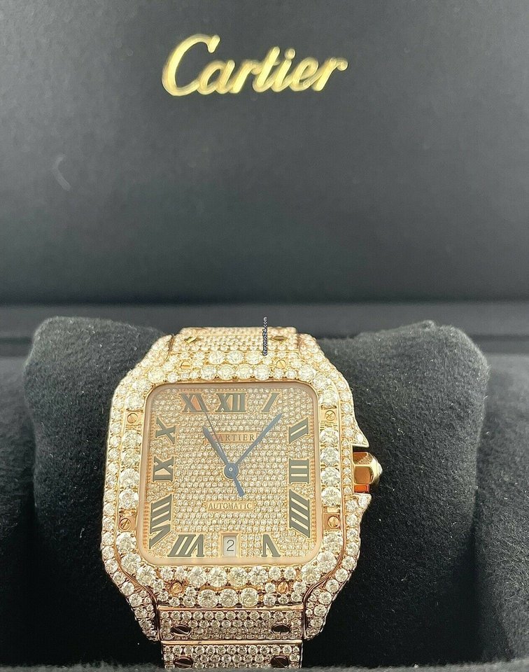 IMG_9081 Cartier Santos Mens watch Unisex Automatic Rose gold WGSA0009 Replica 7