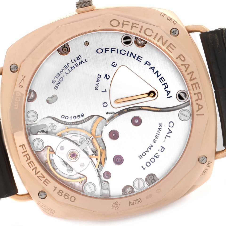 IMG_9081 Panerai Mens watch Unisex Manual winding Rose gold PAM00421 Replica 7