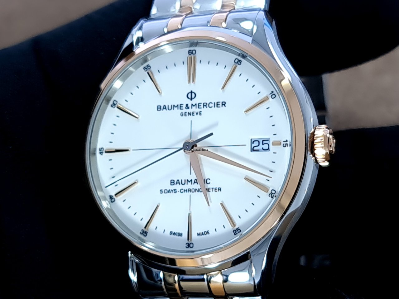 IMG_9081 Baume & Mercier Clifton Mens watch Unisex Automatic Gold Steel M0A10458 Replica 7