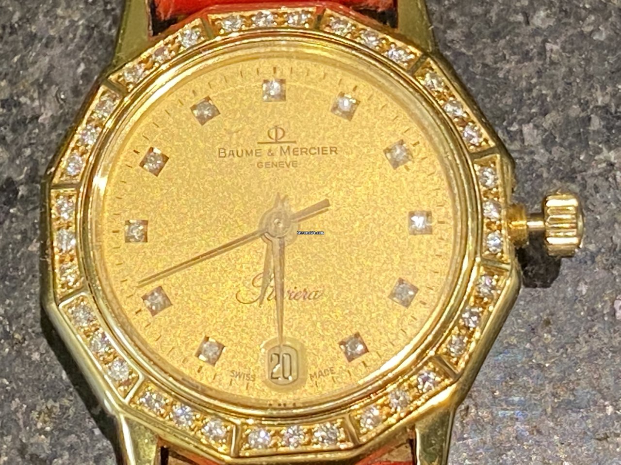 Baume & Mercier Riviera Mens watch Unisex Quartz Yellow gold 87012.1 Replica 7