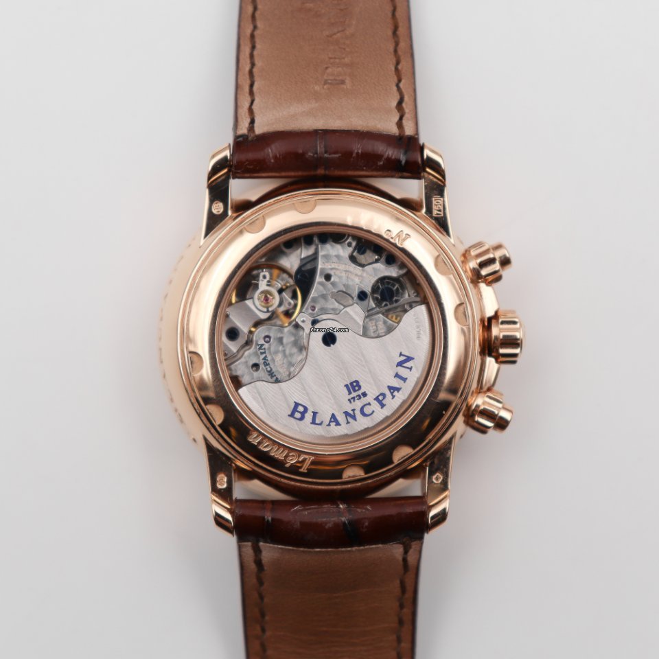 IMG_9081 Blancpain Leman Fly-Back Mens watch Unisex Automatic Rose gold 2685F-3630-53B Replica 7