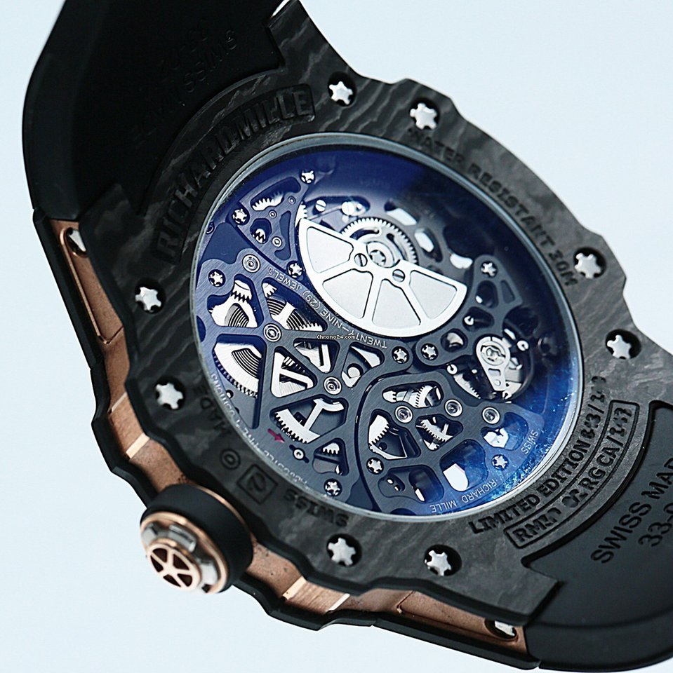 IMG_9081 Richard Mille Mens watch Unisex Automatic Rose gold 33-02 Replica 7