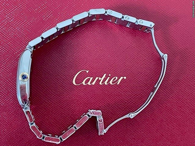 IMG_9081 Cartier Tank Francaise Mens watch Unisex Quartz Gold Steel W51012Q4 Replica 7