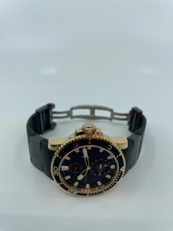 IMG_9081 Ulysse Nardin Maxi Marine Diver Mens watch Unisex Automatic Rose gold 266-33-3C-922 Replica 7