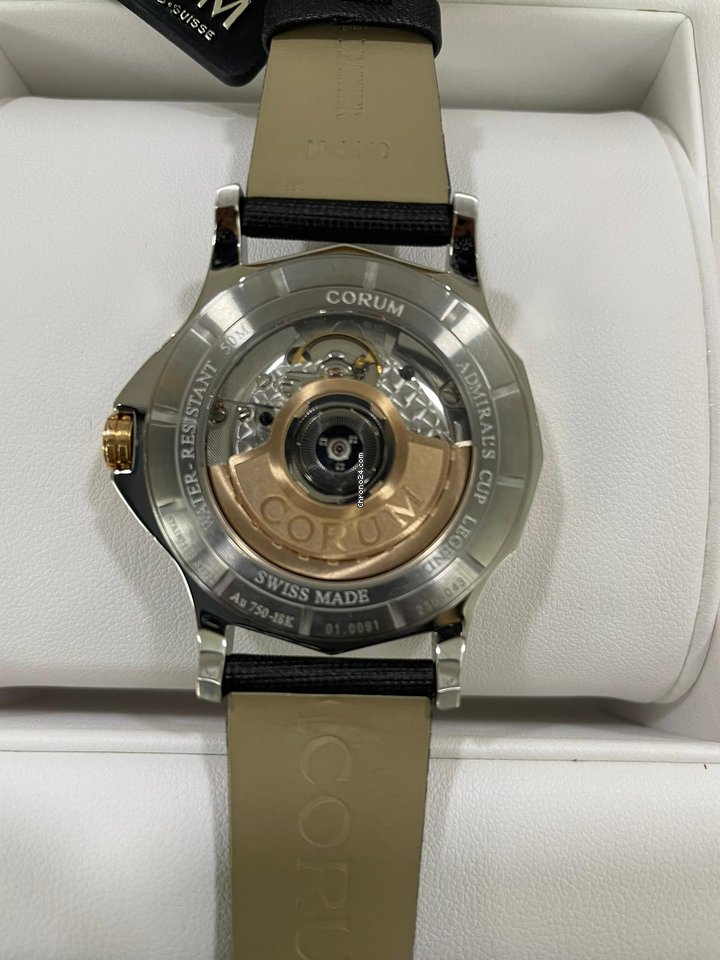 IMG_9081 Corum Admirals Cup Legend 38 Mens watch Unisex Automatic Gold Steel 082.101.29 0F41 PN10 Replica 7