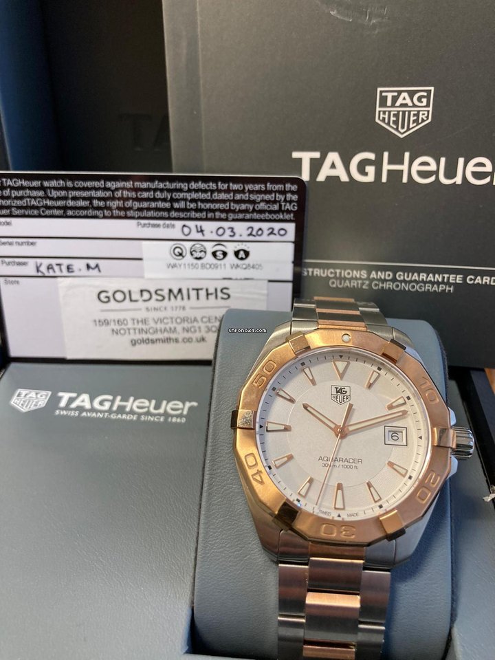 TAG Heuer Aquaracer 300M Mens watch Unisex Quartz Gold Steel WAY1150.BD0911 Replica 7