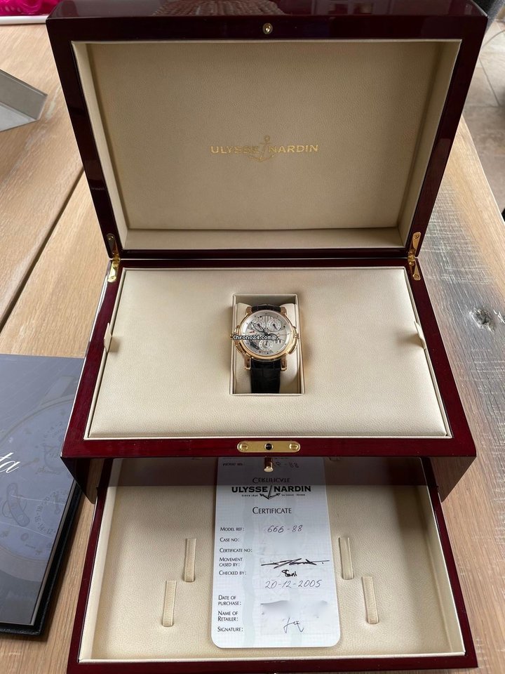 IMG_9081 Ulysse Nardin Sonata Mens watch Unisex Automatic Rose gold 666-88 Replica 7
