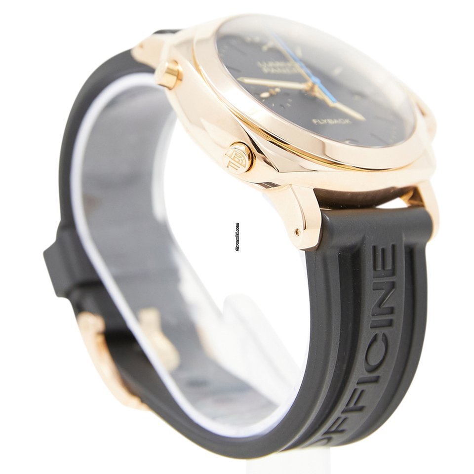 IMG_9081 Panerai Luminor 1950 3 Days Chrono Flyback Mens watch Unisex Automatic Rose gold PAM00525 Replica 7