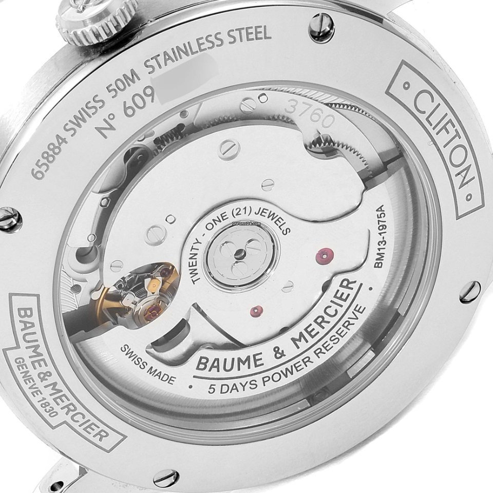 Baume & Mercier Clifton Mens watch Unisex Automatic Steel M0A10467 Replica 7