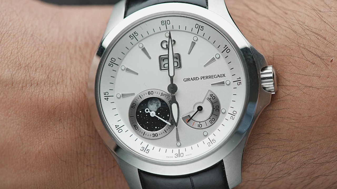 IMG_9081 Girard Perregaux Traveller Mens watch Unisex Automatic Steel 49650-11-131-BB6A Replica 7