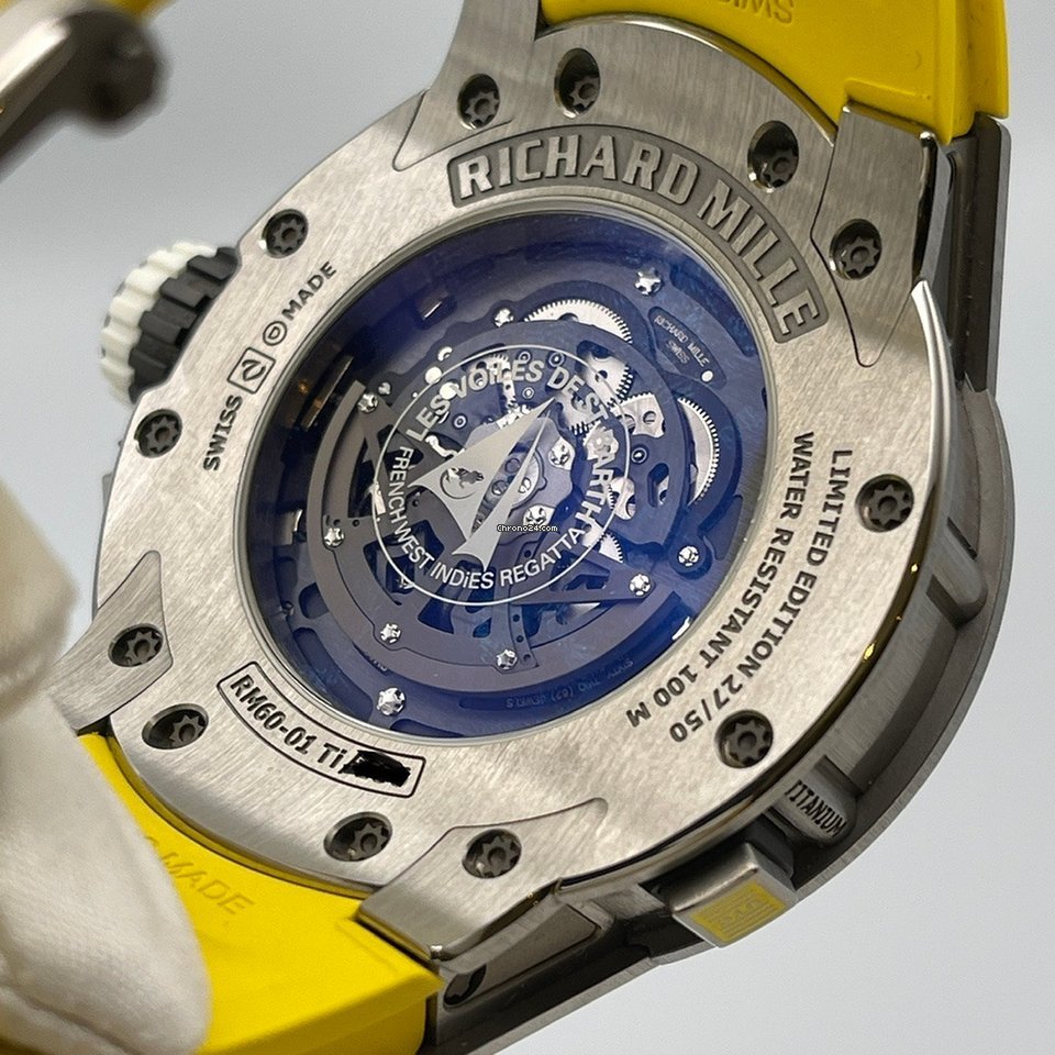 IMG_9081 Richard Mille Mens watch Unisex Automatic Titanium rm60-01 Replica 7