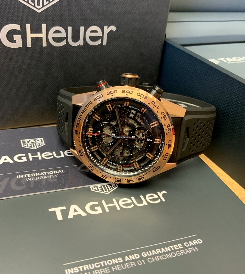 IMG_9081 TAG Heuer Carrera Mens watch Unisex Automatic Rose gold CAR205B.FT6087 Replica 7