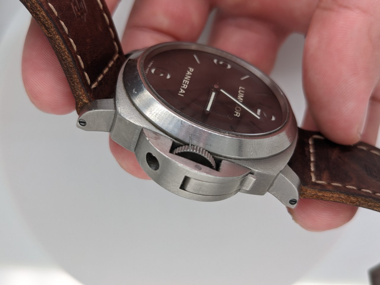 IMG_9081 Panerai Luminor Marina Mens watch Unisex Manual winding Titanium PAM 00116 Replica 7