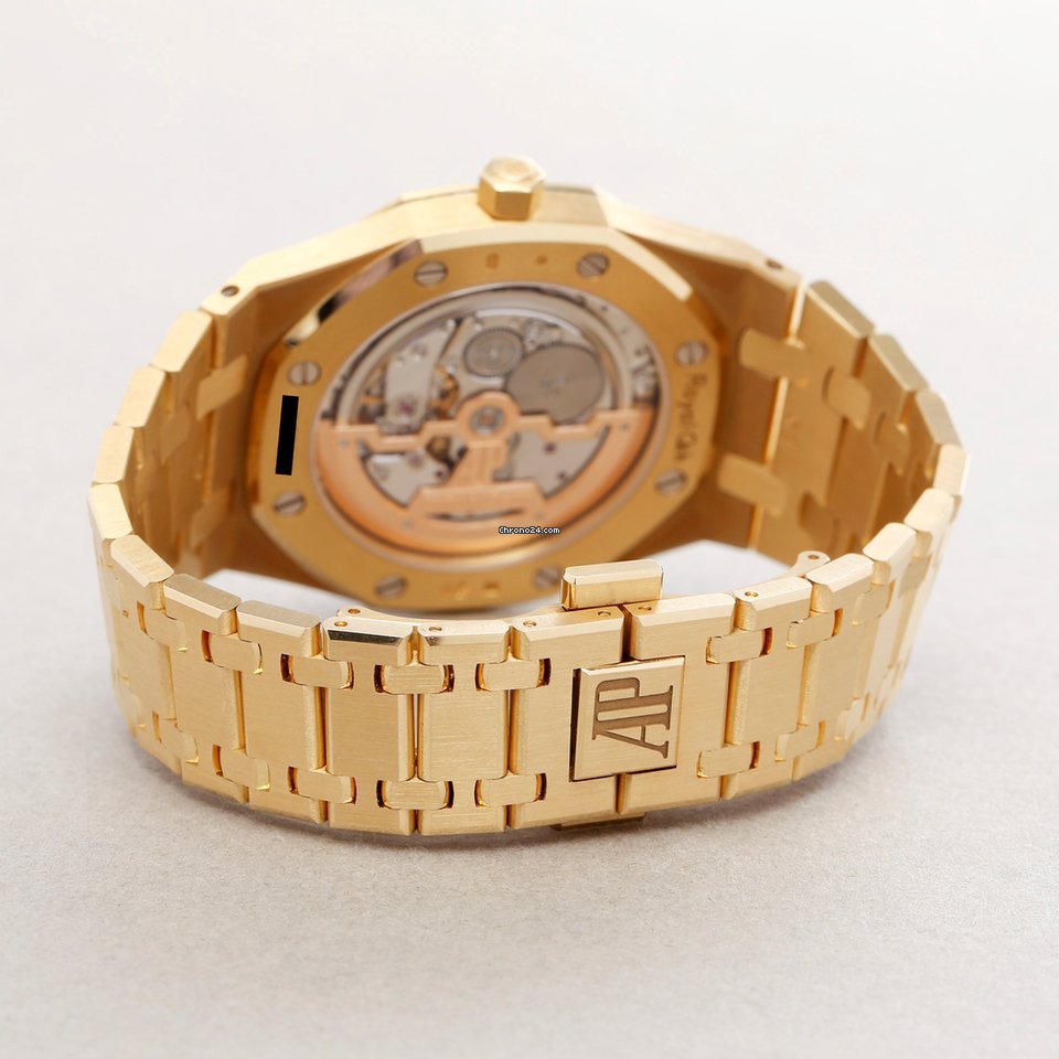 IMG_9081 Audemars Piguet Royal Oak Jumbo Mens watch Unisex Automatic Yellow gold 15202BA Replica 7