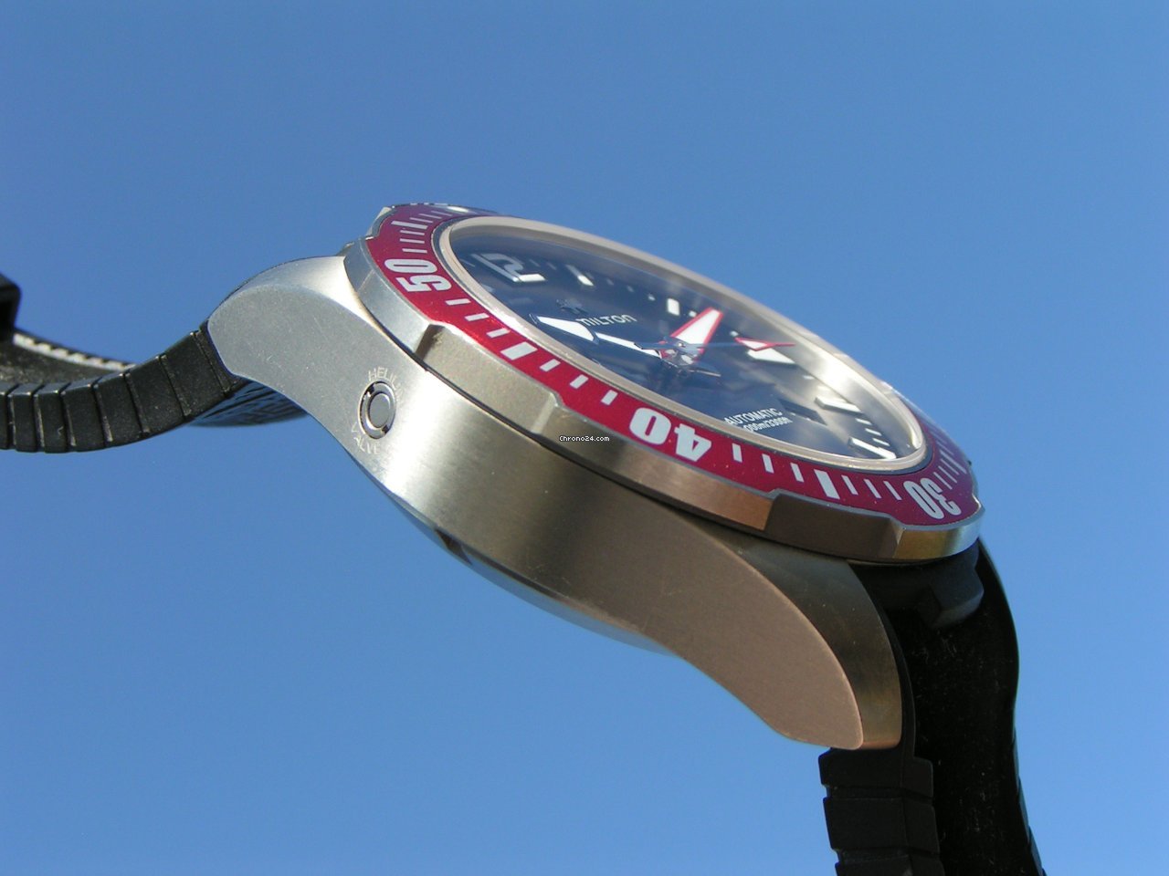 IMG_9081 Hamilton Khaki Navy Frogman Mens watch Unisex Automatic Titanium Hamilton H778050 Replica 7