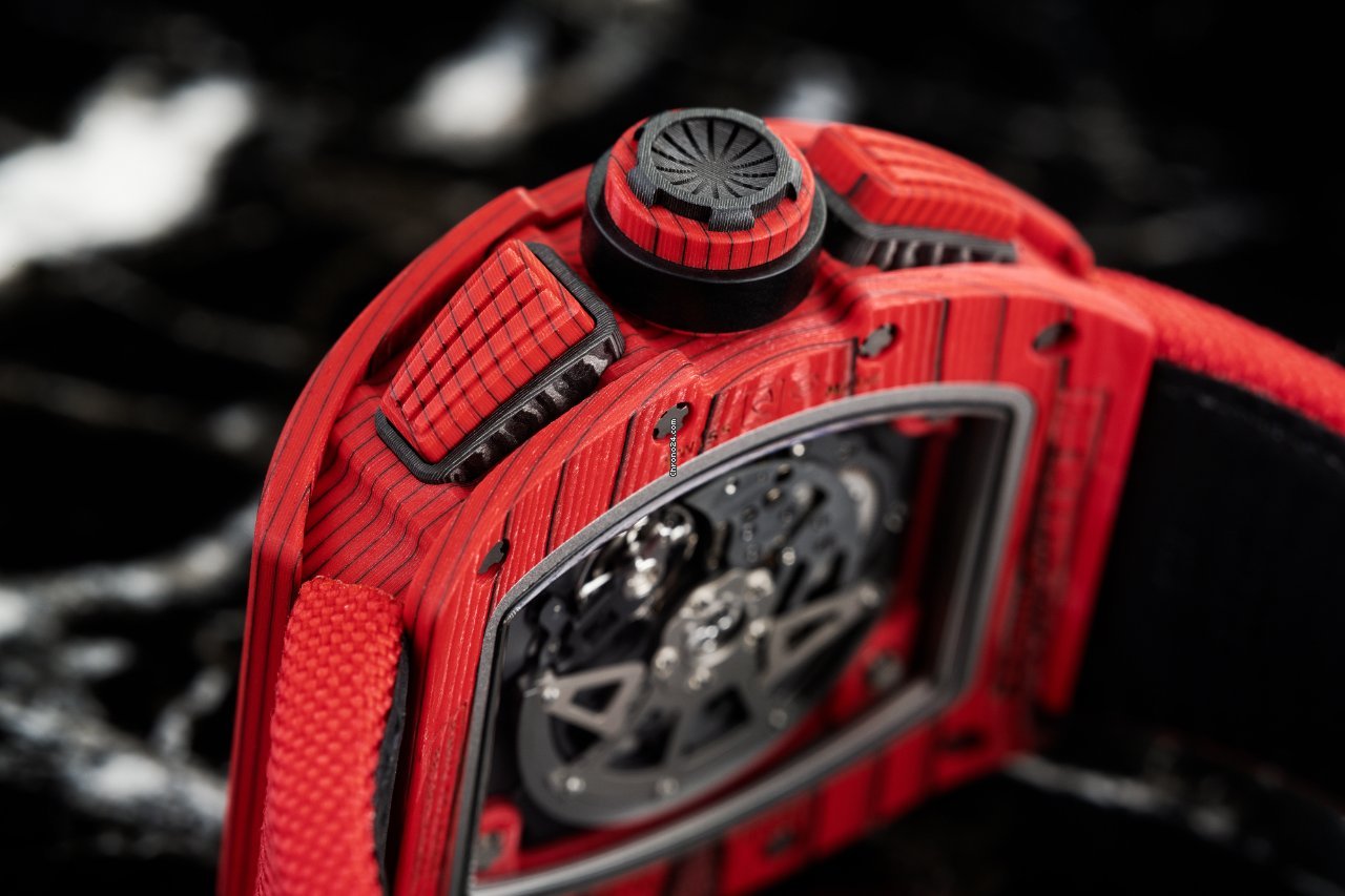 IMG_9081 Richard Mille RM 011 Mens watch Unisex Automatic Carbon RM 011 Red TPT Replica 7