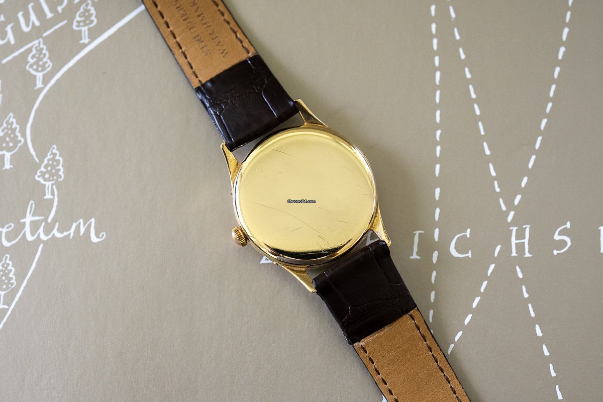 IMG_9081 Movado Mens watch Unisex Manual winding Yellow gold Movado Calendograph Replica 7