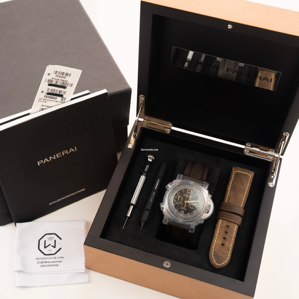 IMG_9081 Panerai Luminor 1950 3 Days Chrono Flyback Mens watch Unisex Automatic Steel PAM 00653 Replica 7