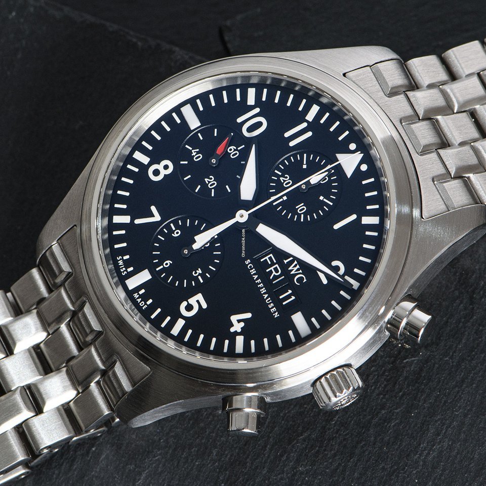IMG_9081 IWC Pilot Chronograph Mens watch Unisex Automatic Steel IW371704 Replica 7