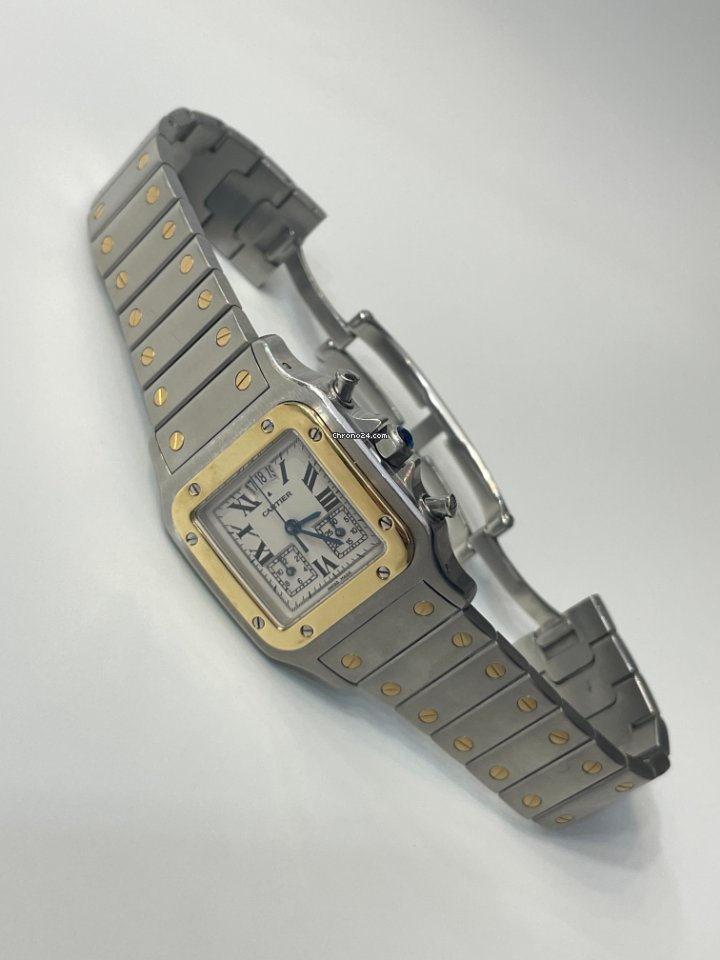 Cartier Santos Galbee Mens watch Unisex Quartz Gold Steel W20042C4 Replica 7