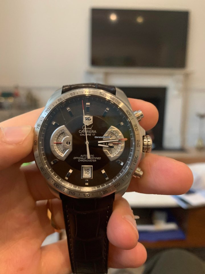 TAG Heuer Grand Carrera Mens watch Unisex Automatic Steel CAV511E.FC6231 Replica 7