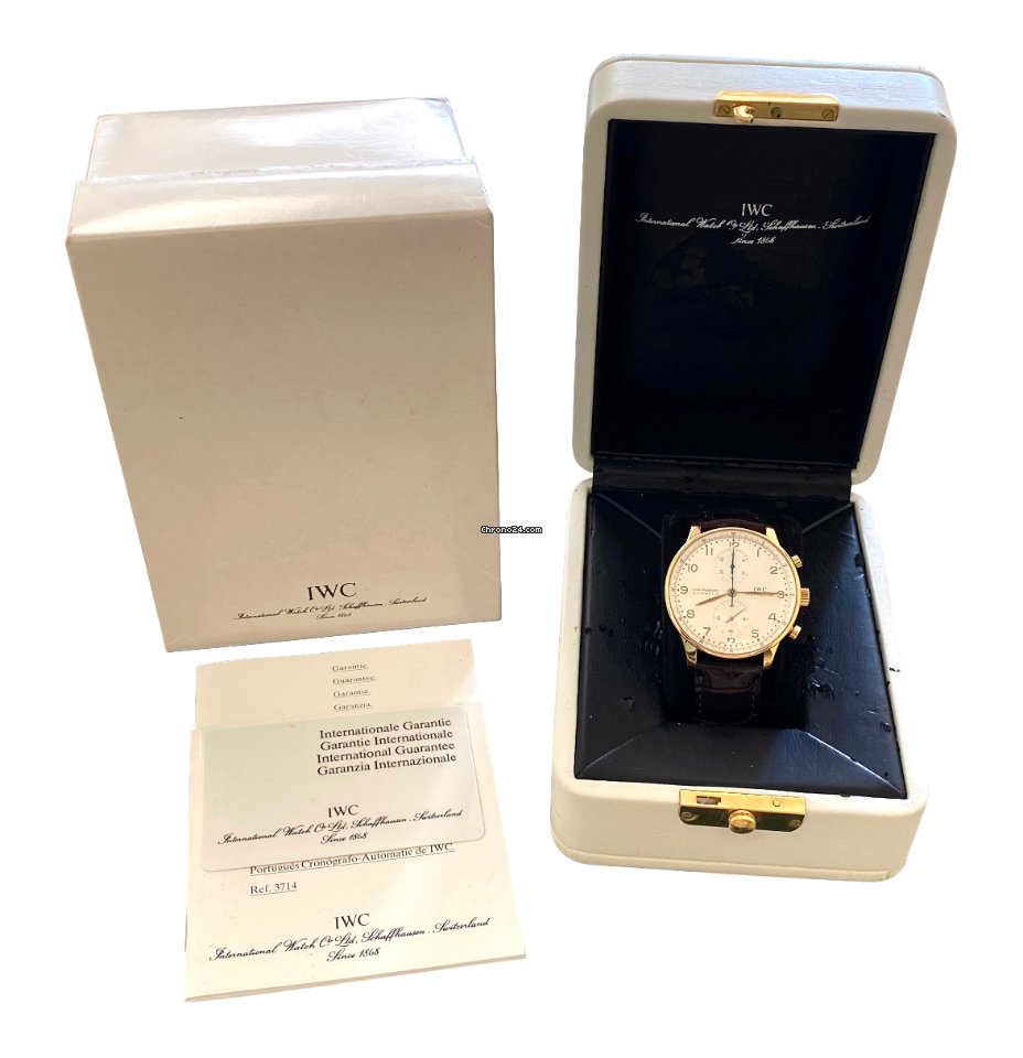 IMG_9081 IWC Portuguese Chronograph Mens watch Unisex Automatic Yellow gold IW371416 Replica 7